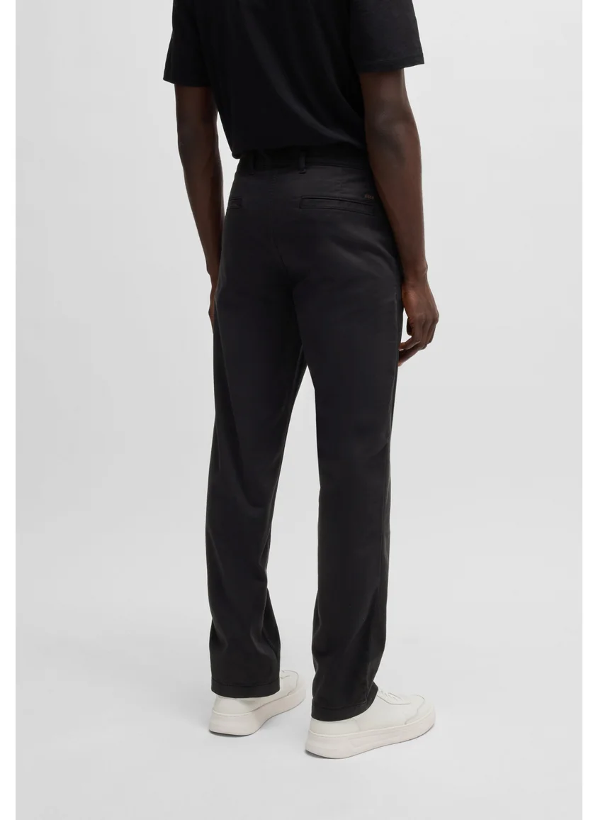 BOSS Regular-fit chinos in stretch-cotton satin