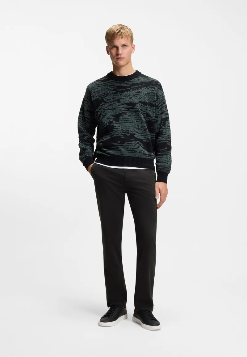 BOSS Black Regular-fit trousers in stretch-cotton satin for Men | Best Price UAE
