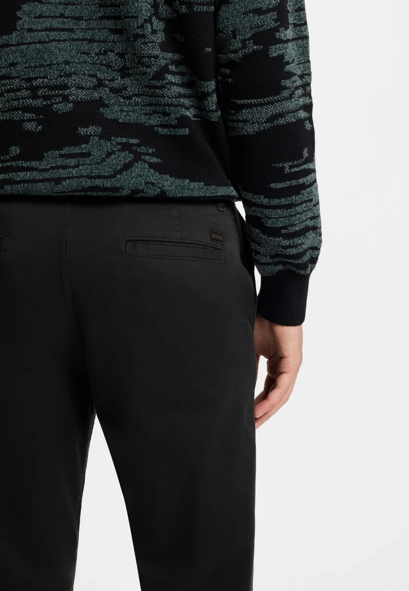 BOSS Black Regular-fit trousers in stretch-cotton satin for Men | Best Price UAE