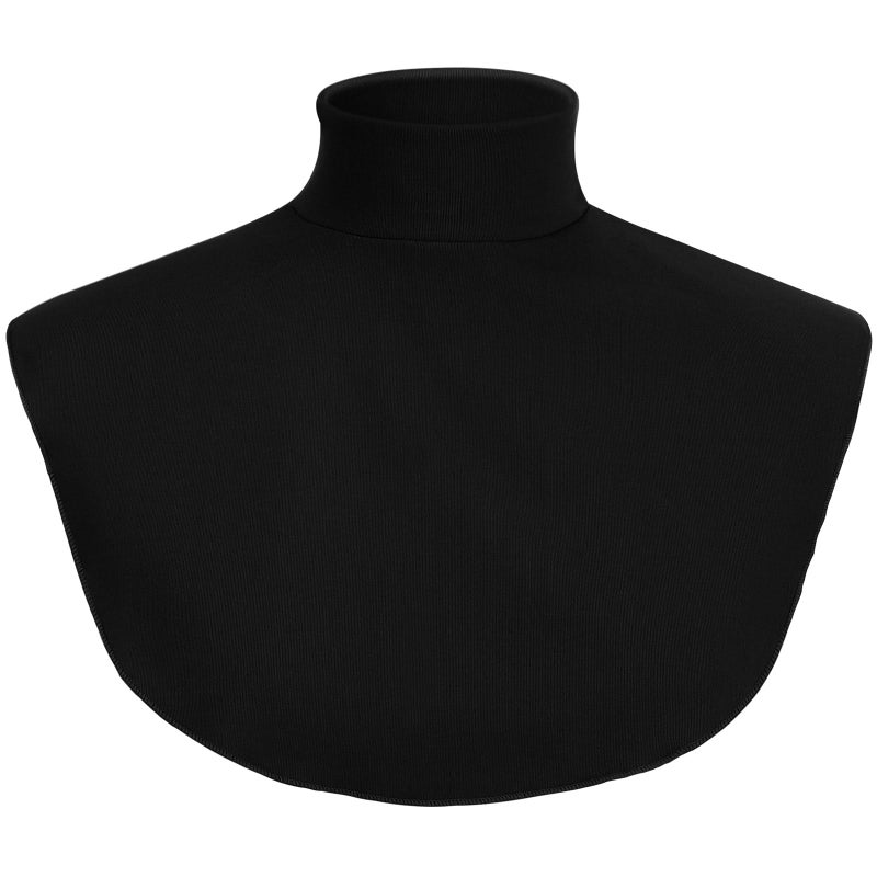 Cutecrop Turtleneck Dickey Extra Large Fake Collar Detachable Dickey Collar Half Mock Turtleneck for Men Women(Black,L,Classic) - Image 1
