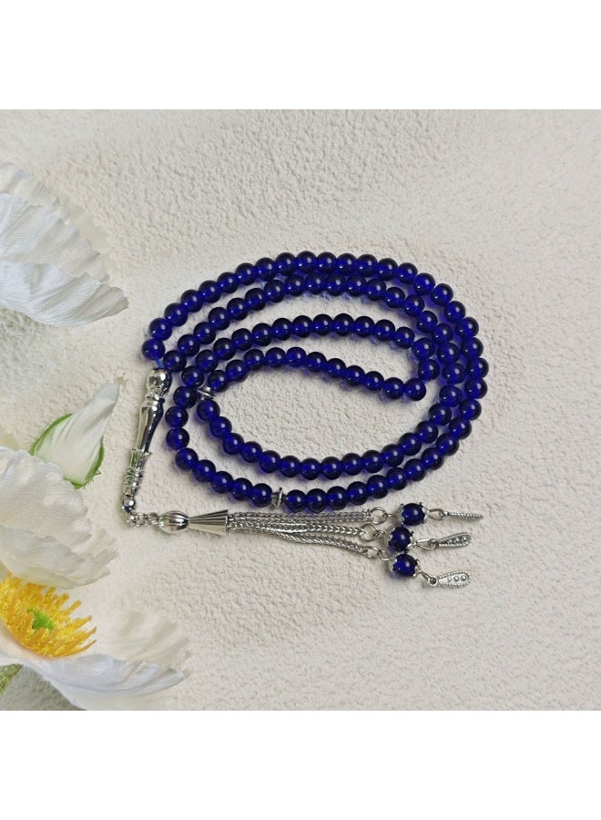 NIBEMINENT 99 Muslim Prayer Beads Dark Blue/6mm 