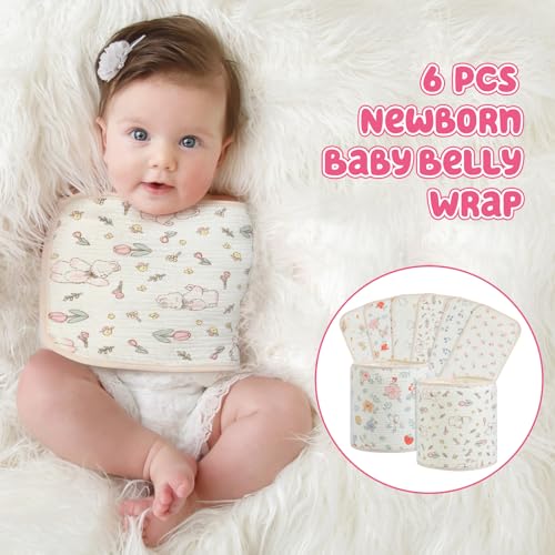 Funnysoft 6 Pcs Newborn Snuggle Strap Adjustable Arms Swaddle Band Baby Belly Band Arms Safe Swaddle Sleep Wrap Blanket for Newborn Infant Boy Girls (Flower and Animal Style) - Image 3