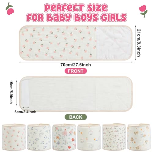 Funnysoft 6 Pcs Newborn Snuggle Strap Adjustable Arms Swaddle Band Baby Belly Band Arms Safe Swaddle Sleep Wrap Blanket for Newborn Infant Boy Girls (Flower and Animal Style) - Image 2