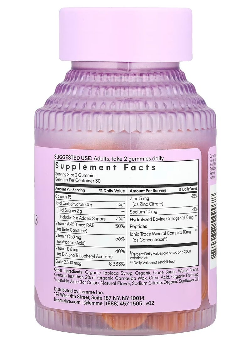 Lemme, Glow, Hair, Skin & Nails Gummies, 60 Gummies - Image 2