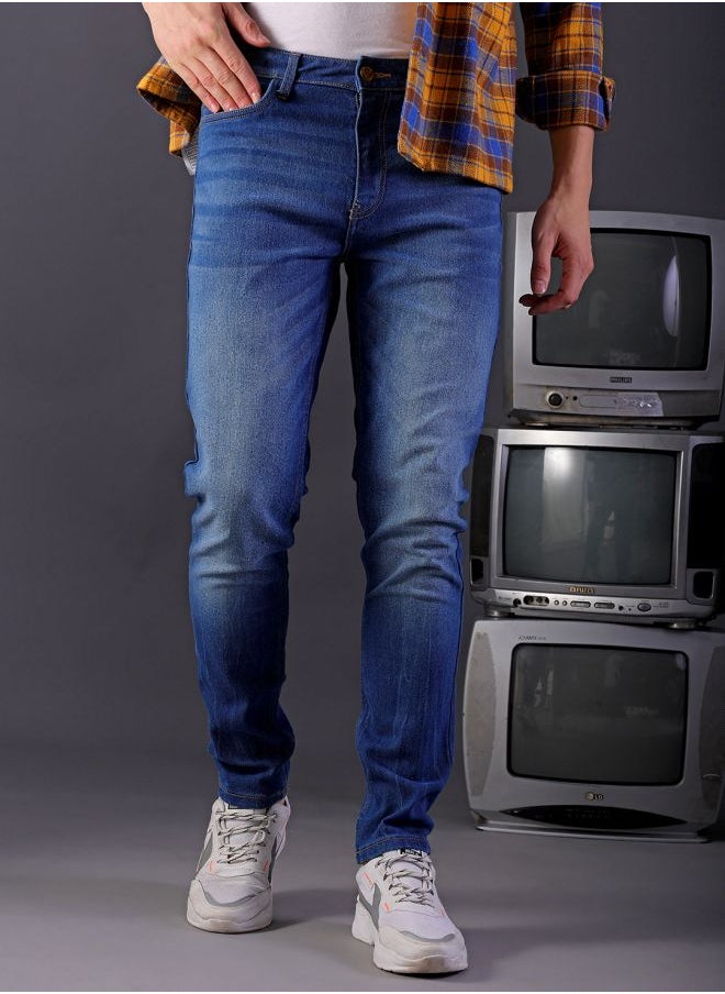 The Indian Garage Co Men Slim Fit Solid Mid-Rise Stretchable Jeans  - Image 1