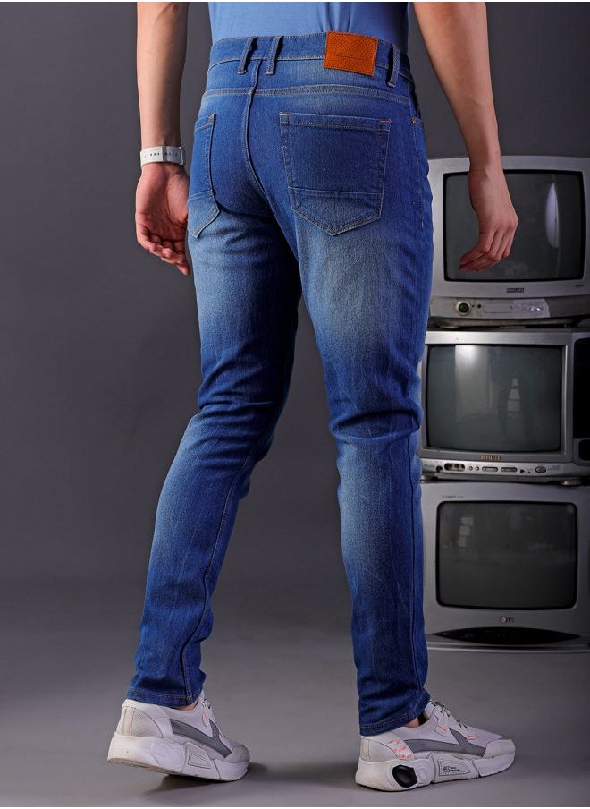The Indian Garage Co Men Slim Fit Solid Mid-Rise Stretchable Jeans  - Image 2