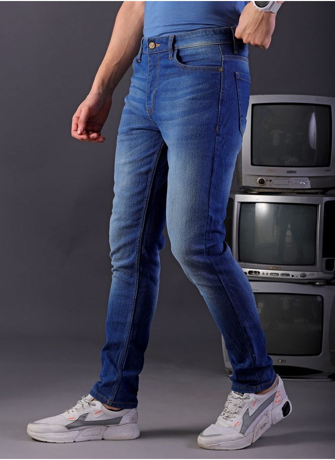 The Indian Garage Co Men Slim Fit Solid Mid-Rise Stretchable Jeans  - Image 3