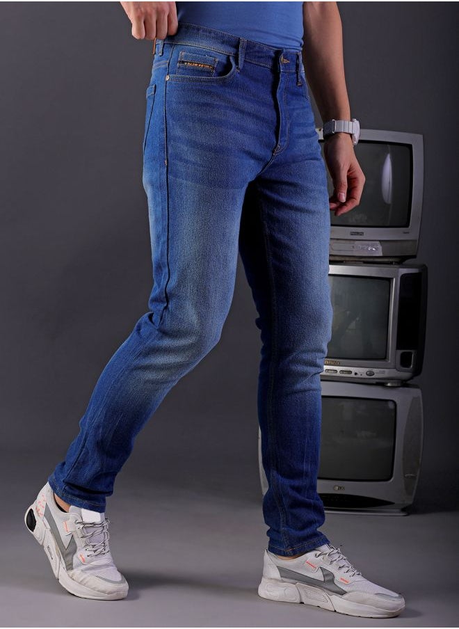 The Indian Garage Co Men Slim Fit Solid Mid-Rise Stretchable Jeans  - Image 4