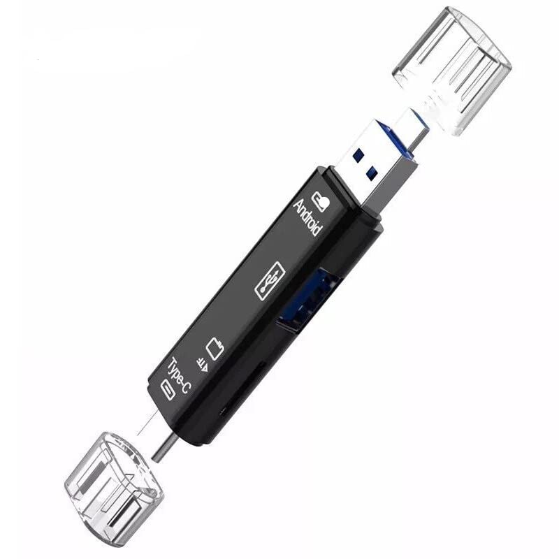 FASTX® New 5 in 1 OTG Card Reader Type c High Speed, Micro SD/TF Memory Card Reader (Type C + Micro USB 2.0 for Data Transfer) for Android Smart Phone, PC, Laptop, Mac-Book, Flash Drive/pendrive - Image 1
