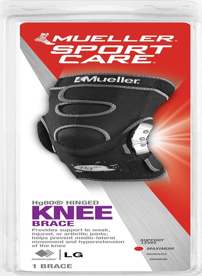 MUELLER Sports Medicine Hg80 Hinged Knee Brace, Knee Pain Relief Support for Men and Women, Ideal for Arthritis, Sprains, Prevents Hyperextension, Black, Large - Image 2