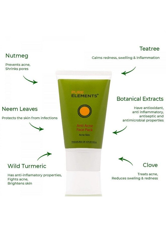 Pure Elements - Anti Acne Face Pack Lightens Acne Scars And Dark Spots (100) - Image 1