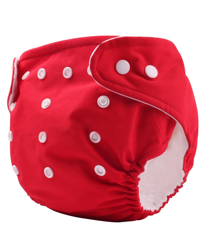 Alya Pocket Button Style Solid Reusable Cloth Diaper All in One Adjustable Washable Diapers Nappies With Inserts for Toddlers/New Borns(SMALL;3-12 KGS)(BLUE, PACK OF 1) - Image 4