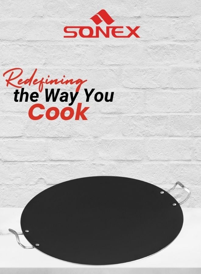 SONEX صينية ساخنة غير لاصقة سونيكس ميغا بمقبض من الفولاذ المقاوم للصدأ، قطر 51 سم، سعة 3 لتر، خالية من PFOA، متوافقة مع جميع المواقد (باستثناء الحث)، طلاء تيفلون، سهلة التنظيف، متينة، عالية الجودة - Image 4