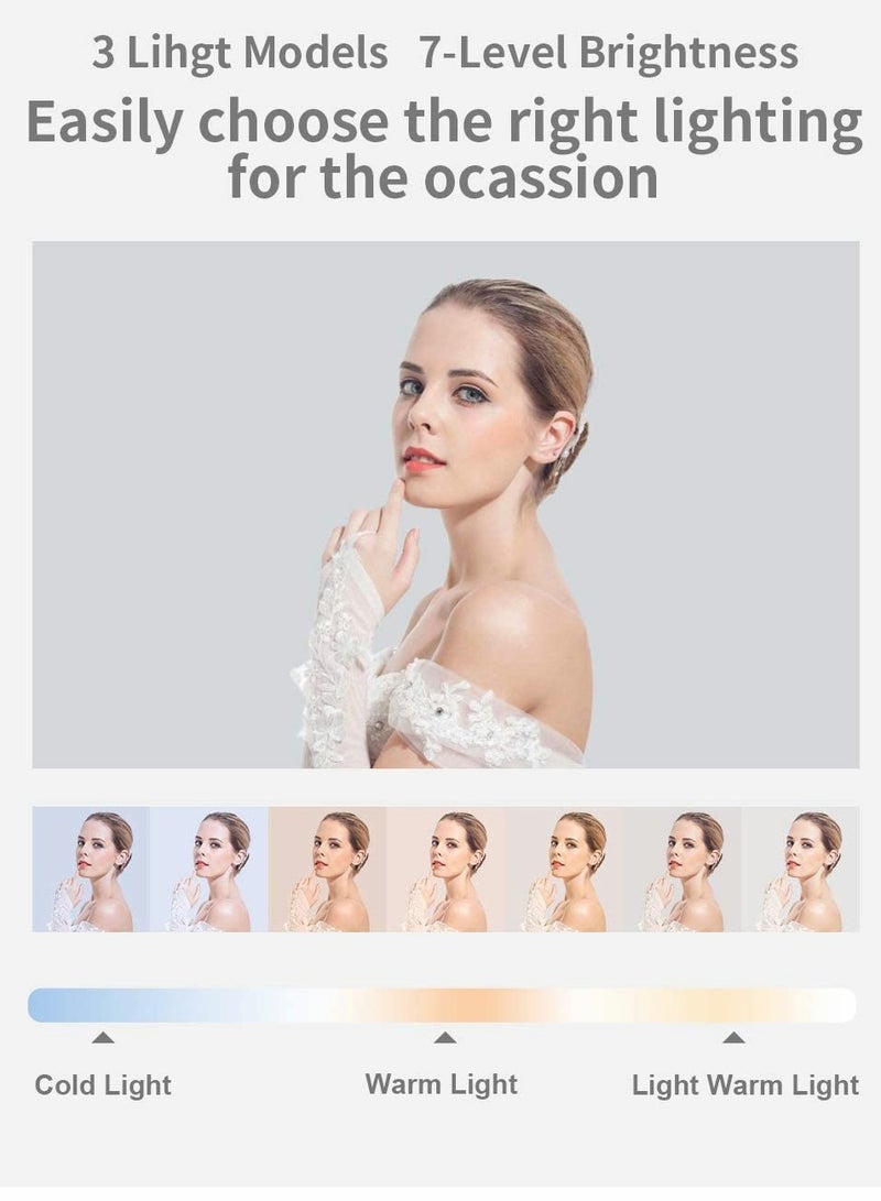 Excefore Selfie Stand Extension 360° Swivel with Phone Holder, Height and Angle Adjustable Brightness LED Light for Audio Video Recording - Image 5