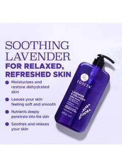 L LUSETA Luseta Lavender & Collagen Body Wash for Women and Men, Moisturizes and Soothes the Skin with Calming Aroma, Enhances Hydration Shower Gel Body Wash, Sulfate & Paraben-Free 33.8oz  - Image 3