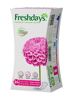 Freshdays Natural Cotton Feel Flexy Fit Odour Control Normal Scented Pantyliners, Pack of 24 x 12's  - Image 1