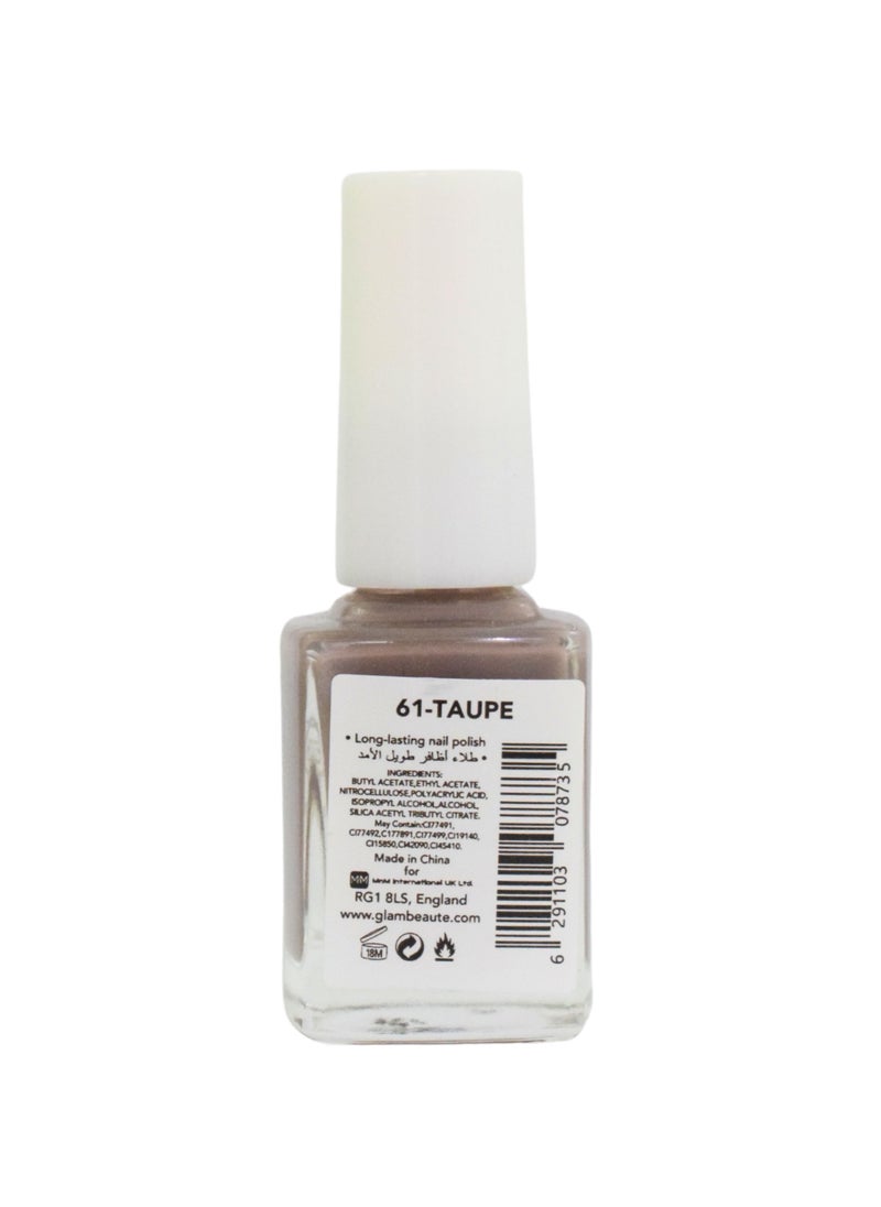 GLAMBeaute - Glambeaute Nail Enamel 61 – Taupe - Image 1