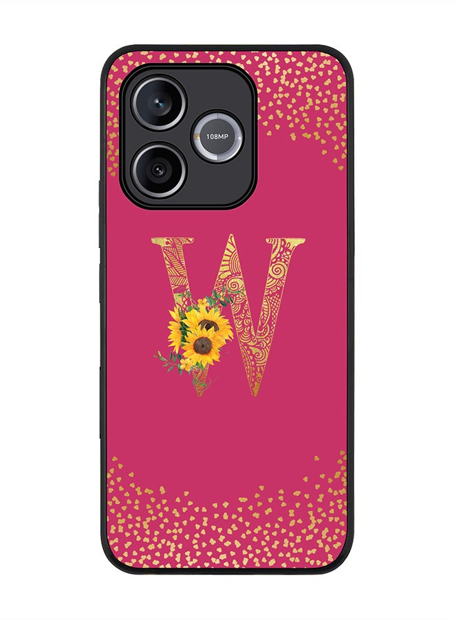 Stylizedd For Honor 600 Lite / 500 Smart / Honor X80i Case,Slim fit Camera Protection, Shockproof Thin Phone cover  - Custom Floral Monogram - W ( Deep Pink ) - Image 1