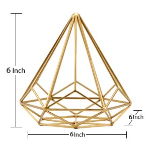 HLQMFHT 6 inches-Bright Gold Iron Sphere-Diamond Shape, Geometric Sculpture Decorative Sphere,Tabletop Decorations for Living Room, Study，Bedroom，Modern Home Decor Accents - Image 2