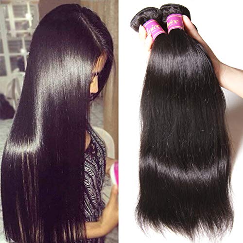 UNICE Hair 10A Malaysian Straight Human Hair 3 Bundles Unprocessed Virgin Human Hair Weave Extensions (18 20 22 inch) - Image 1