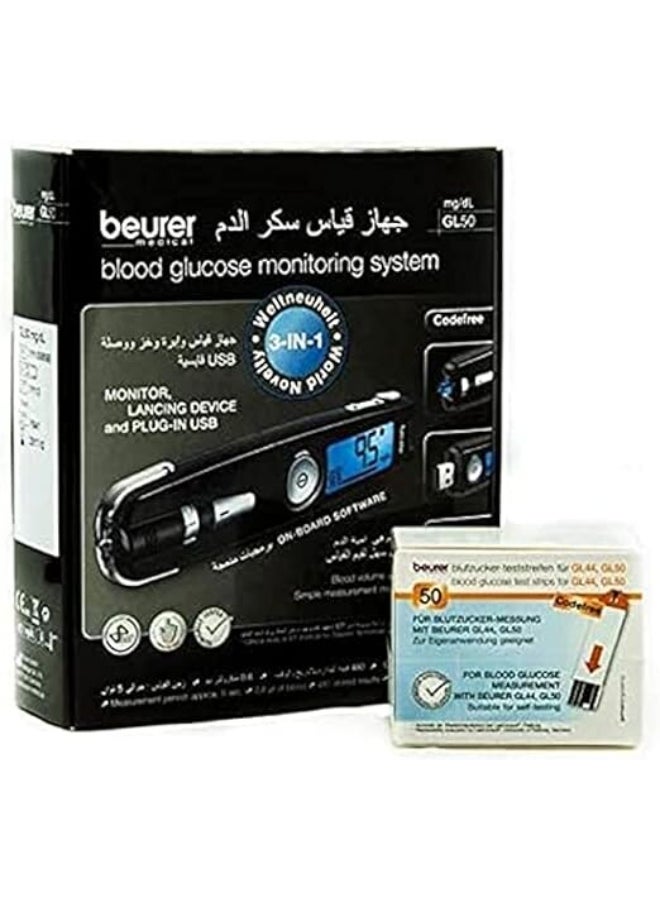 Beurer Gl 50 Glucose Monitor White + Strips 50'S