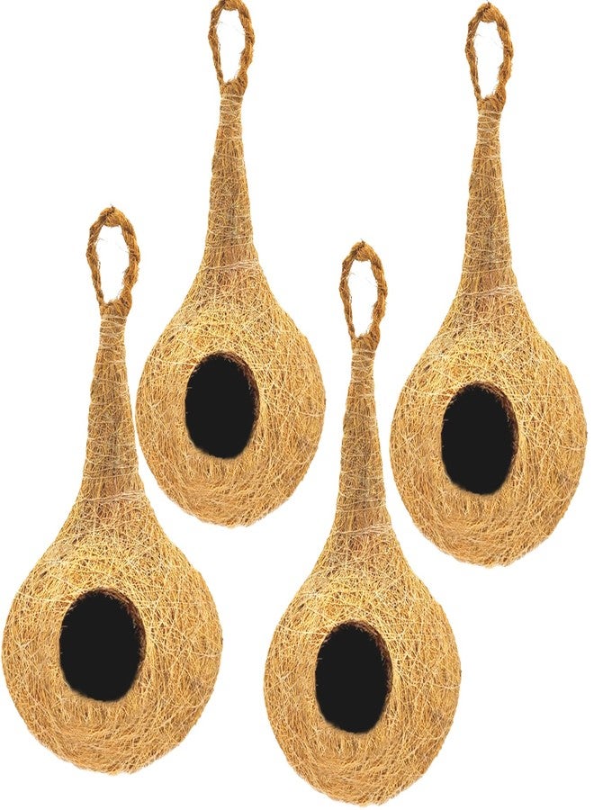 LIVEONCE Natural bhaya Bird nest for Cages and breeding for All Medium,Small Birds with self adheshive Hanging Hooks Pack of 4 - Image 1