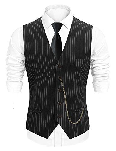 EFORLED Halloween 1920s Mens Costume 2025,Gatsby Gangster Vest,Vintage Pocket Watch,Pre Tied Bow Tie,Tie,XT-M - Image 3