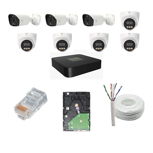 JK Vision 5MP CCTV IP Camera Full Set, 3Bullet, 5Dome 8 Channel NVR with in-Built POE, 2TB Hard Disk, Cat6 Cable 100 Meter, 16 RJ45 Connector - Image 1