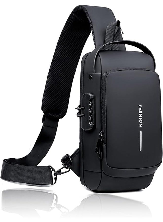 Generic Men's Sling Shoulder Backpack,Anti-theft Chest Bag Waterproof Shoulder Crossbody Bag, Lightweight One Strap Sling Bag with USB Charging Port for Hiking Cycling Travelling Outdoor  - Image 1