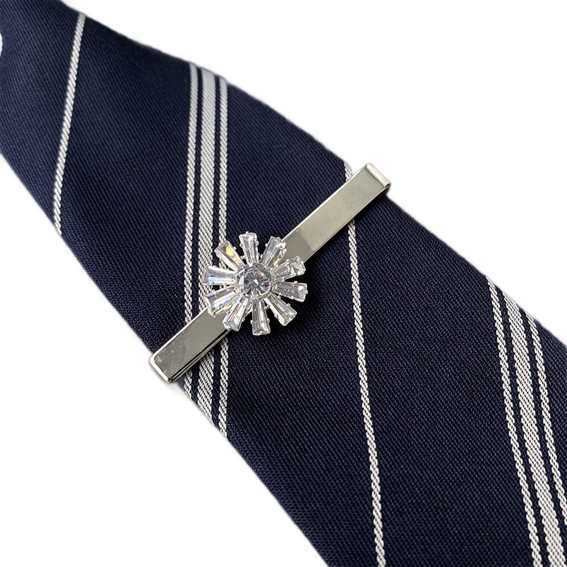 Xin Long Tai Crystal Zircon Tie Clip for Men and Women, Elegant Business Accessory with Diamond-Inlaid Design - Image 5