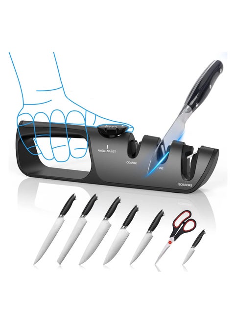 Knife Sharpener 5 in 1 Adjustable Angle Kitchen Grinding Machine Professional Knife Scissors Sharpening Tools Home Kitchen Knife