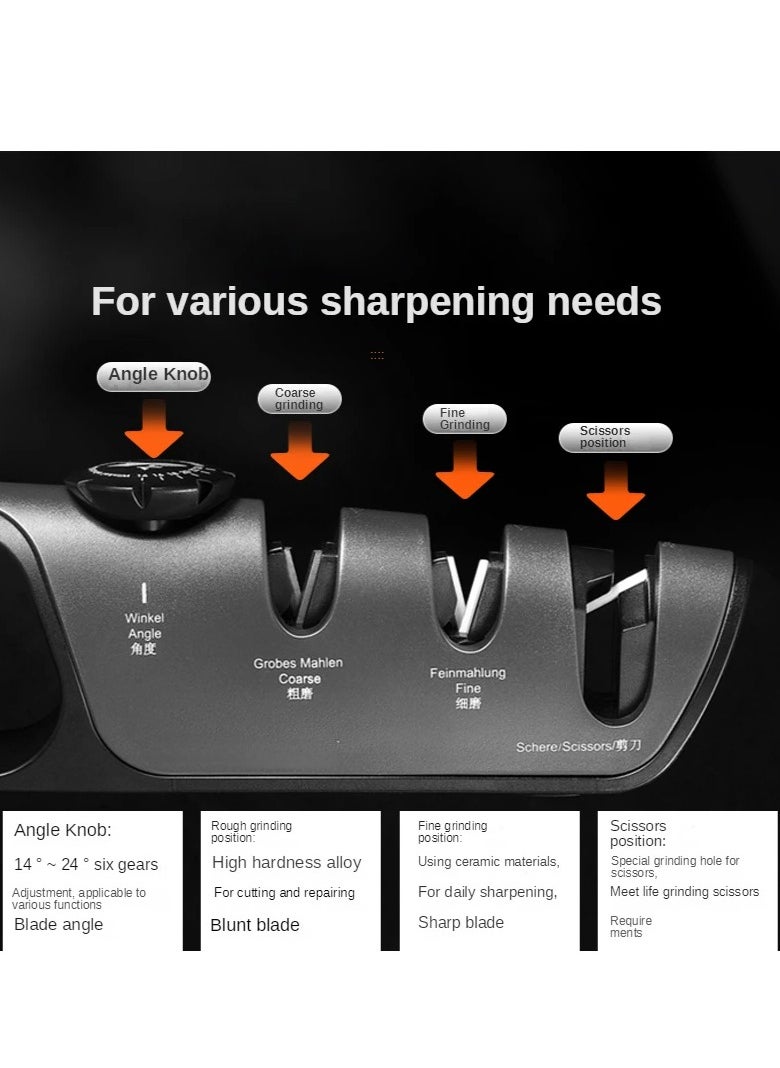 Generic - Knife Sharpener 5 in 1 Adjustable Angle Kitchen Grinding Machine Professional Knife Scissors Sharpening Tools Home Kitchen Knife - Image 1