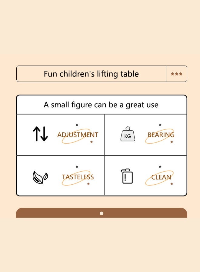 Marcolo Kids Table & 2 Chairs Set – Height Adjustable (45–55CM) – Study, Play & Activity Desk with Paper Roll, Storage Basket & Drawers (Brown) - Image 3