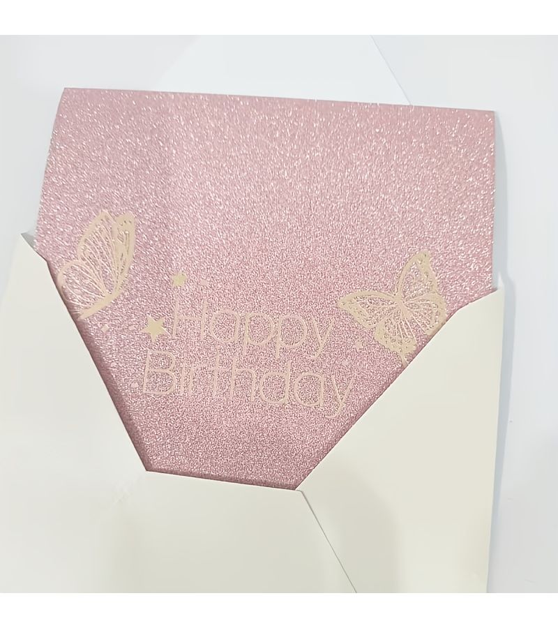 Exquisite Pop Up 3D Birthday Card With Envelope Paper Shimmering Greeting - Image 2