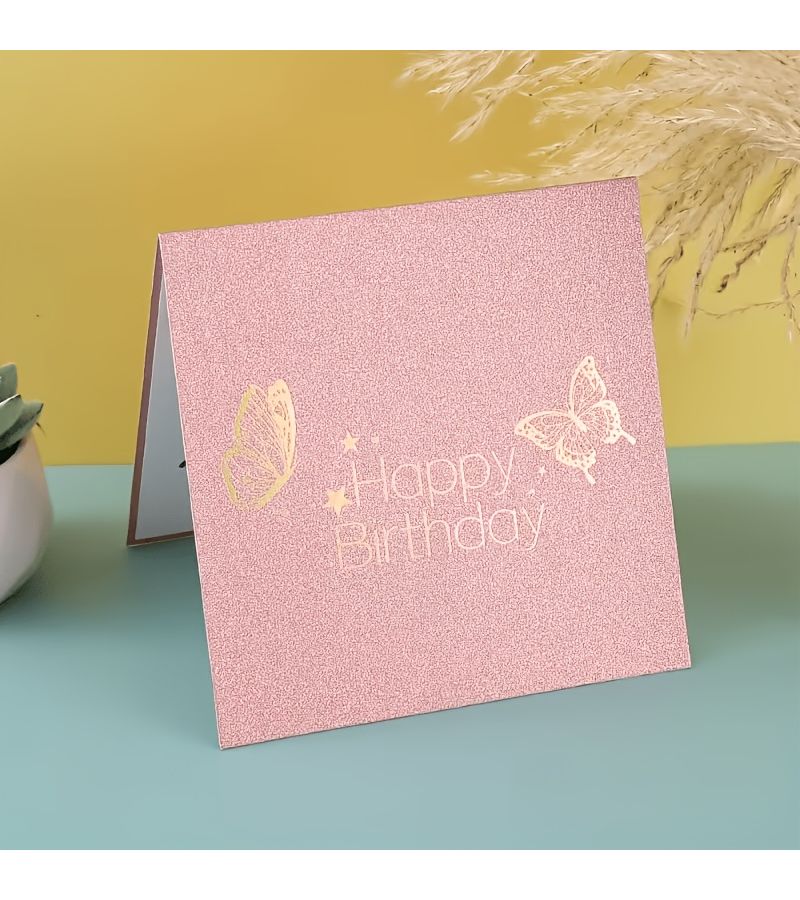 Exquisite Pop Up 3D Birthday Card With Envelope Paper Shimmering Greeting - Image 5