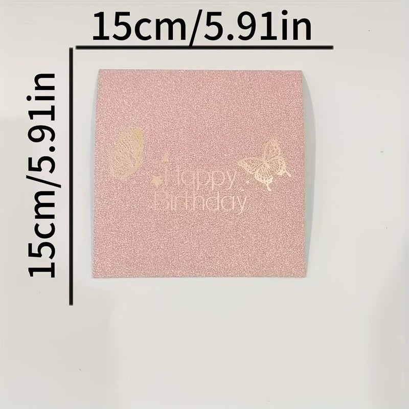Exquisite Pop Up 3D Birthday Card With Envelope Paper Shimmering Greeting - Image 3