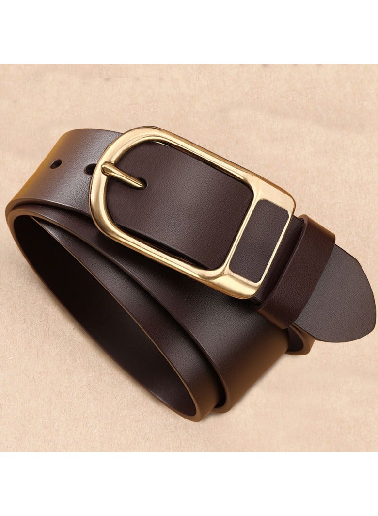 Men's Belts, Leather Belts, Genuine Leather Dress Belts for Men, Men Classic Vintage Pin Buckle Leather Belt, for Jeans, Trousers, Formal, Casual, Cowboy & Work Wear  - Image 2
