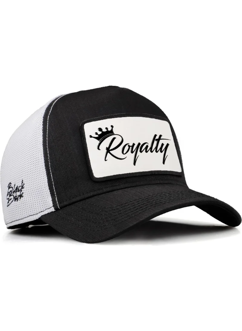 Black Börk V2 Trucker Royalty - 1 Unisex Black-White Cordura Fabric Hat (Cap) with Code Logo