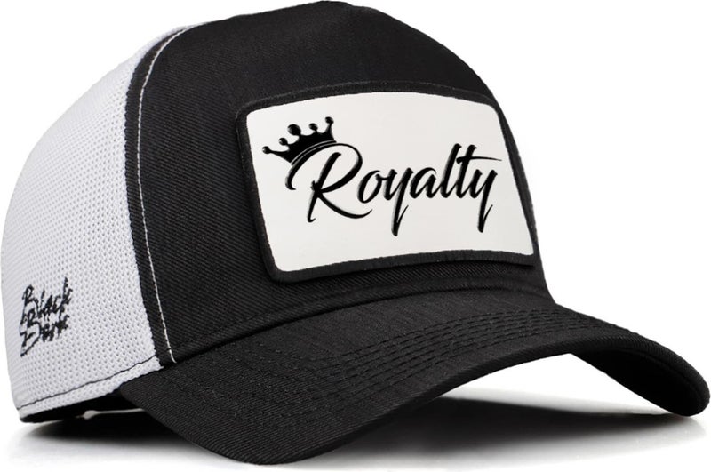 Black Börk V2 Trucker Royalty - 1 Unisex Black-White Cordura Fabric Hat (Cap) with Code Logo  - Image 1