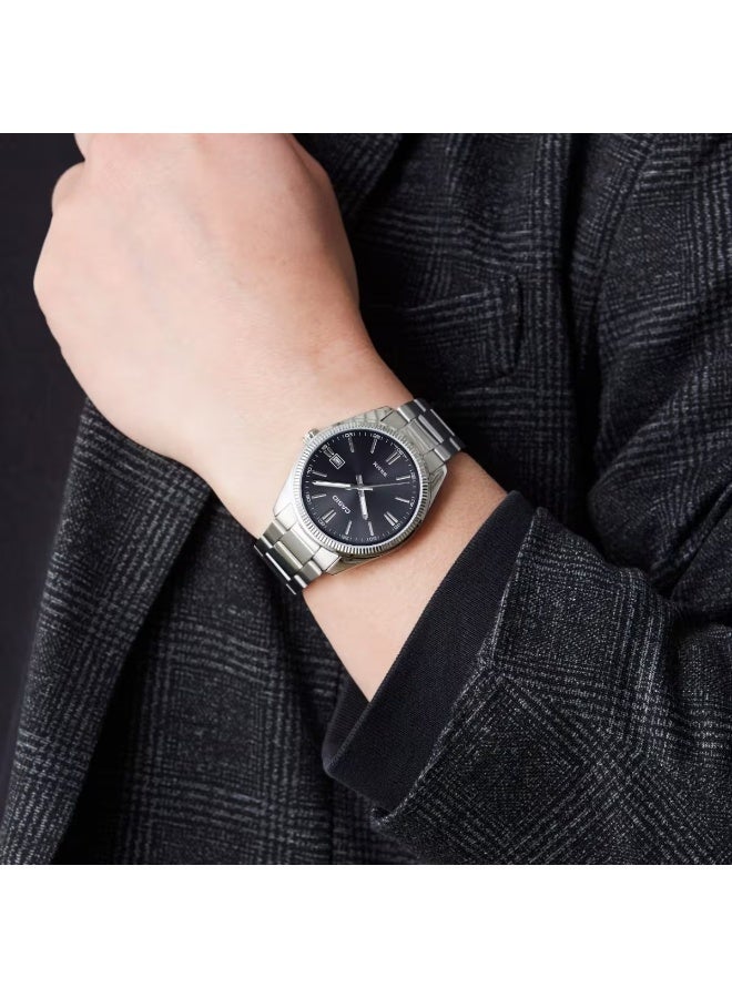 CASIO Men's Enticer Analog Watch MTP-1302D-1A1V - 30 mm - Silver - Image 2