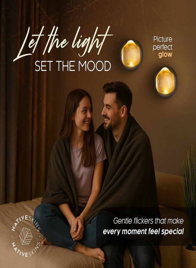 NativeSkins Solara Metal Wall Sconce Candle Holder - Set of Two - Wall Candle Sconces Holders in Modern Graphite Grey Gold Interior Hanging Candelabra Decor - Image 2