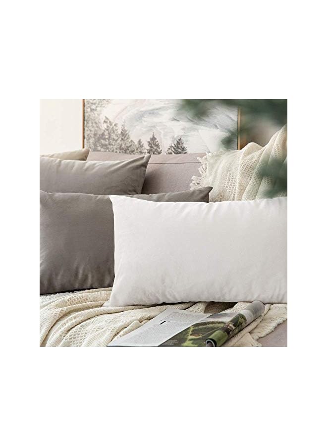 IAF Two-Sided Washable Velvet Cushion Cover Pack of 1-12 x 20 Inches / 30 x 50 cm - Light Grey - Soft Pillow Covers Cushion Case for Sofa Bedroom Livingroom Chair Car, Cushion Cover - Image 3
