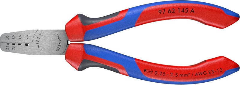 KNIPEX Crimping Pliers for Wire Ferrules - 16.5 cm, Multicolor Handles - Image 1