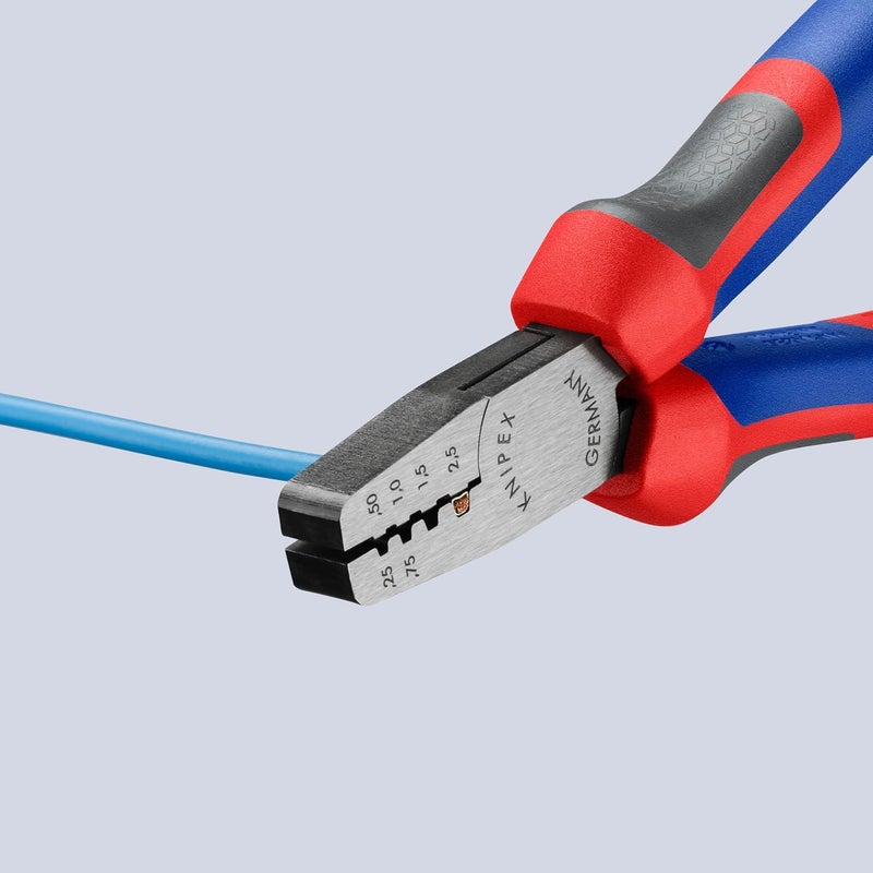 KNIPEX Crimping Pliers for Wire Ferrules - 16.5 cm, Multicolor Handles - Image 5