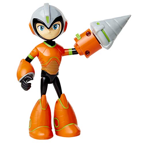 Megaman Fully Charged Deluxe Drill Man Schematics Articulated Action Figure with Spinning Drill and BreakApart Boulder Accessory Based on the new show - Image 1