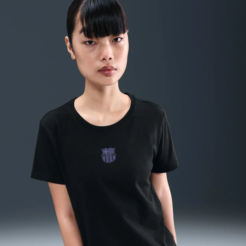Nike Black Women's FC Barcelona Crest T-Shirt for Women | Best Price UAE