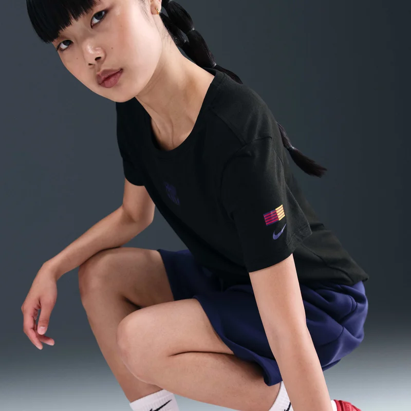 Nike Black Women's FC Barcelona Crest T-Shirt for Women | Best Price UAE