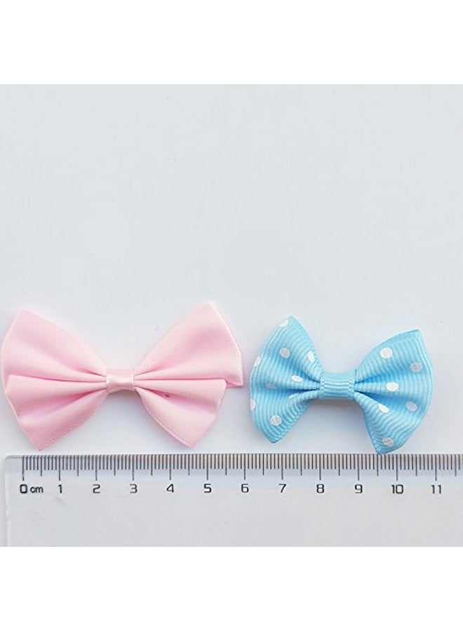 Chenkou Craft Mix Bulk 50pcs Ribbon Flowers Bows Craft Wedding Ornament Appliques A0241 - Image 5