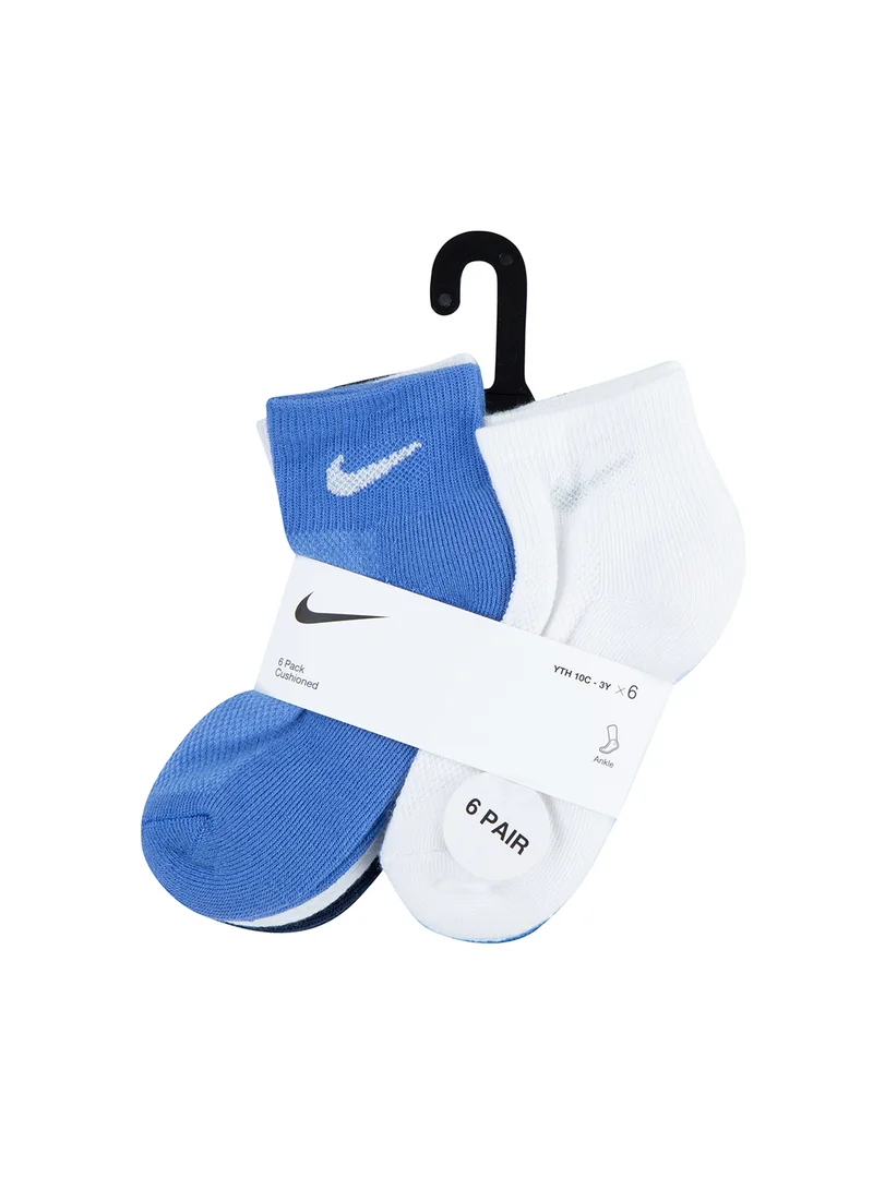 Nike Kids 6 Pack Holiday Quarter Socks