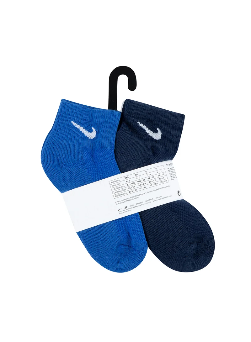 Nike Kids 6 Pack Holiday Quarter Socks